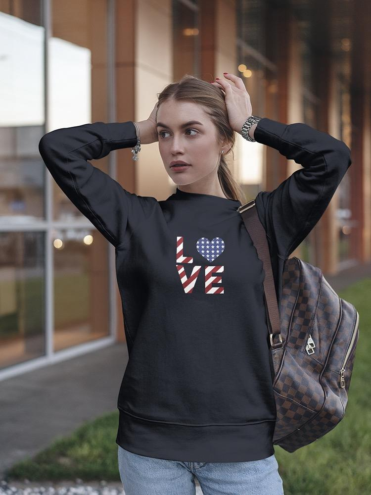 Love With Usa Flag Pattern Sweatshirt Women's -GoatDeals Designs