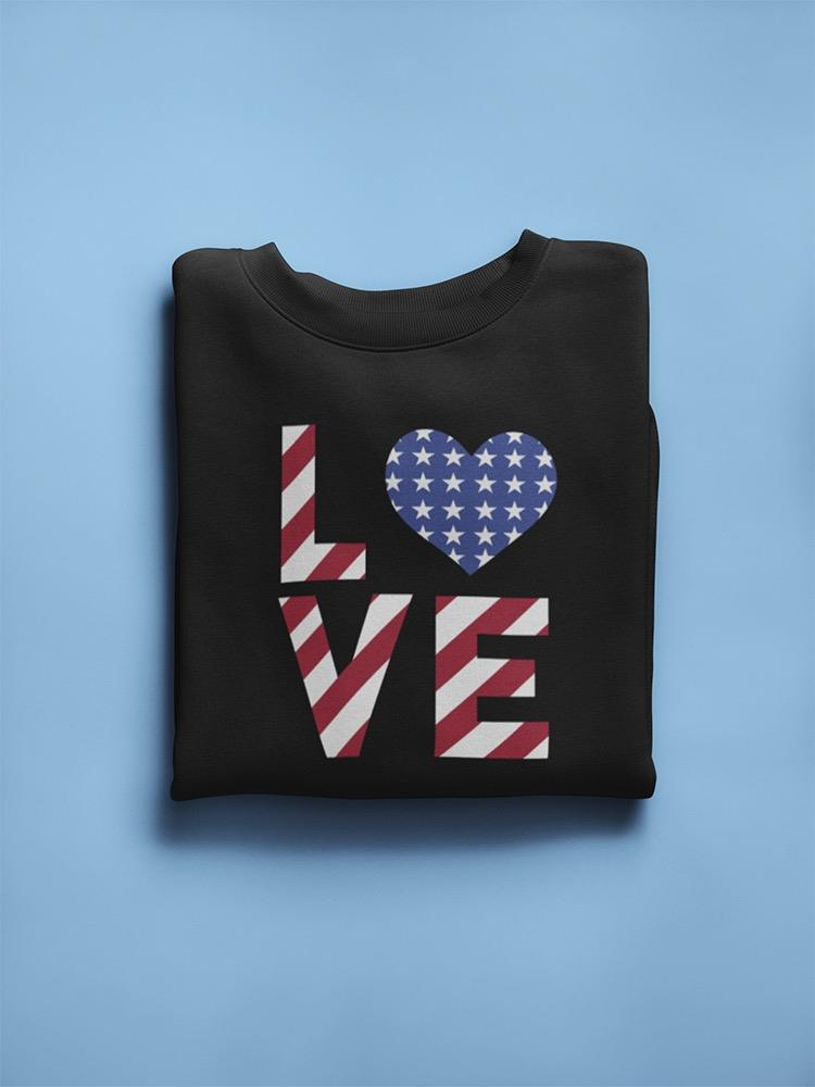 Love With Usa Flag Pattern Sweatshirt Women's -GoatDeals Designs