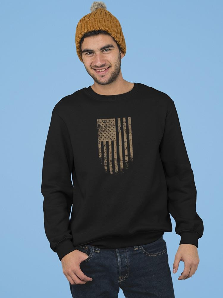 Usa Flag Brown Grunge Style Sweatshirt Men's -GoatDeals Designs