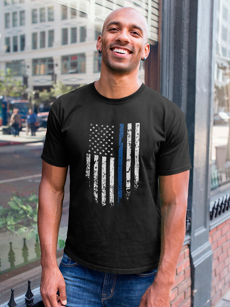 Usa Flag With  Blue Stripe Men's T-Shirt