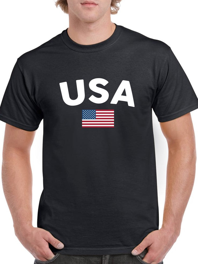 Usa With Flag Simple Design Men's T-Shirt