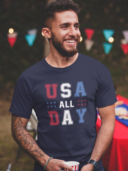 Usa All Day T-shirt -SmartPrintsInk Designs