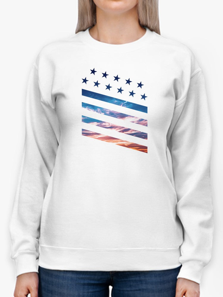 Usa Cool Flag Sweatshirt Women's -GoatDeals Designs