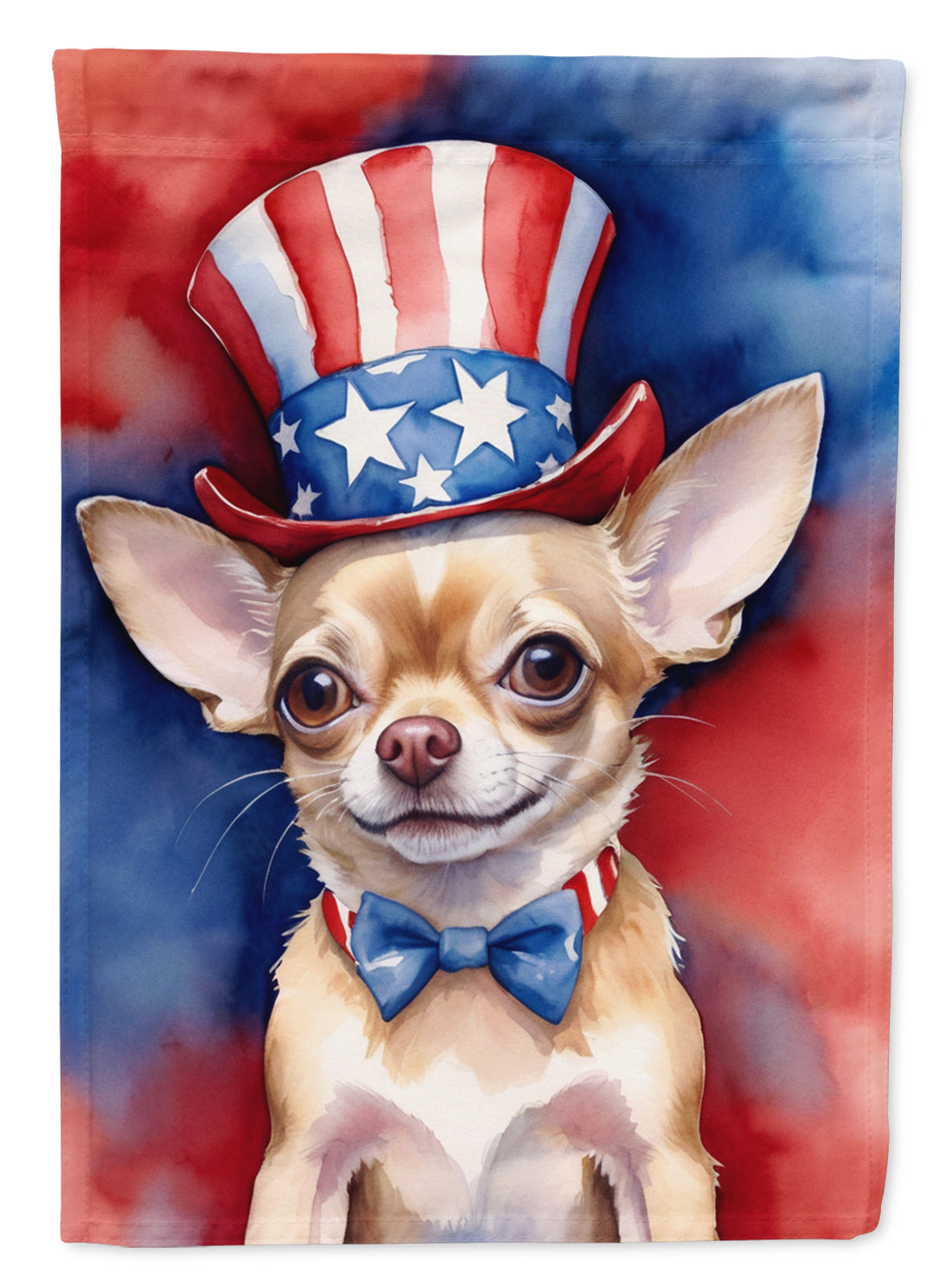 Chihuahua Patriotic American House Flag