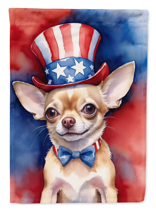 Chihuahua Patriotic American House Flag