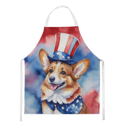 Corgi Patriotic American Apron