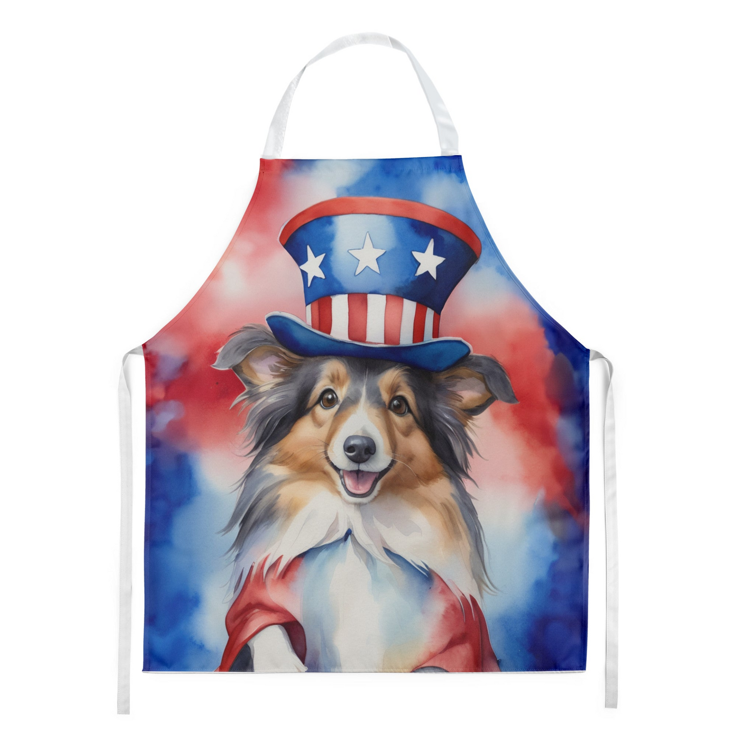 Sheltie Patriotic American Apron