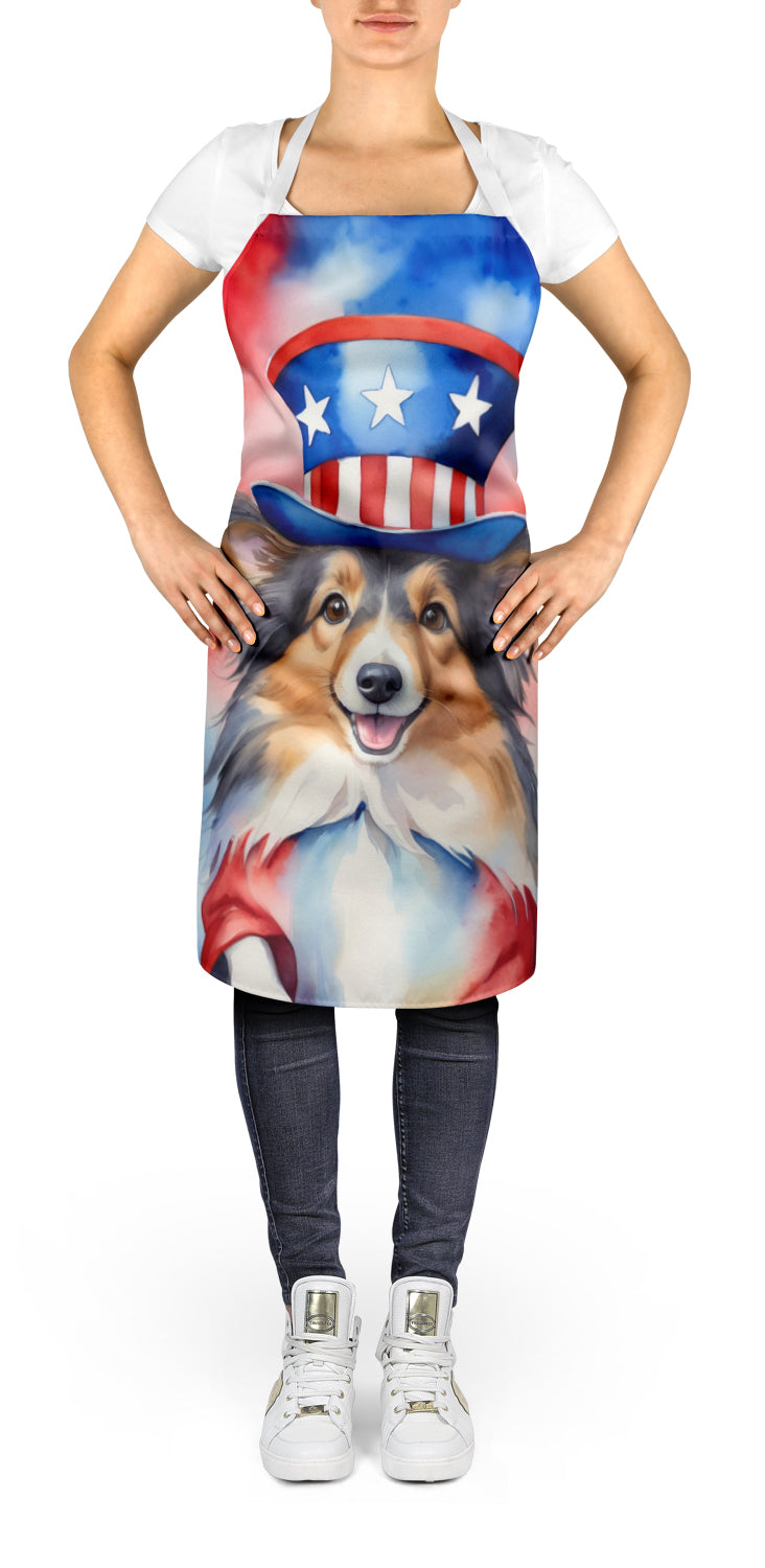 Sheltie Patriotic American Apron