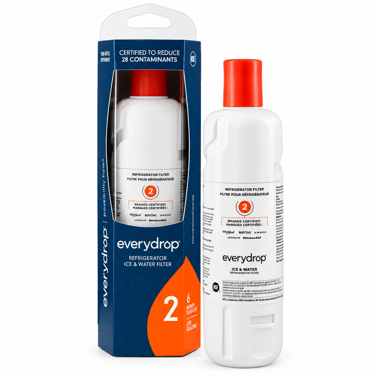 EveryDrop Refrigerator Ice & Water Filter 2 EDR2RXD1 – 1 Pack