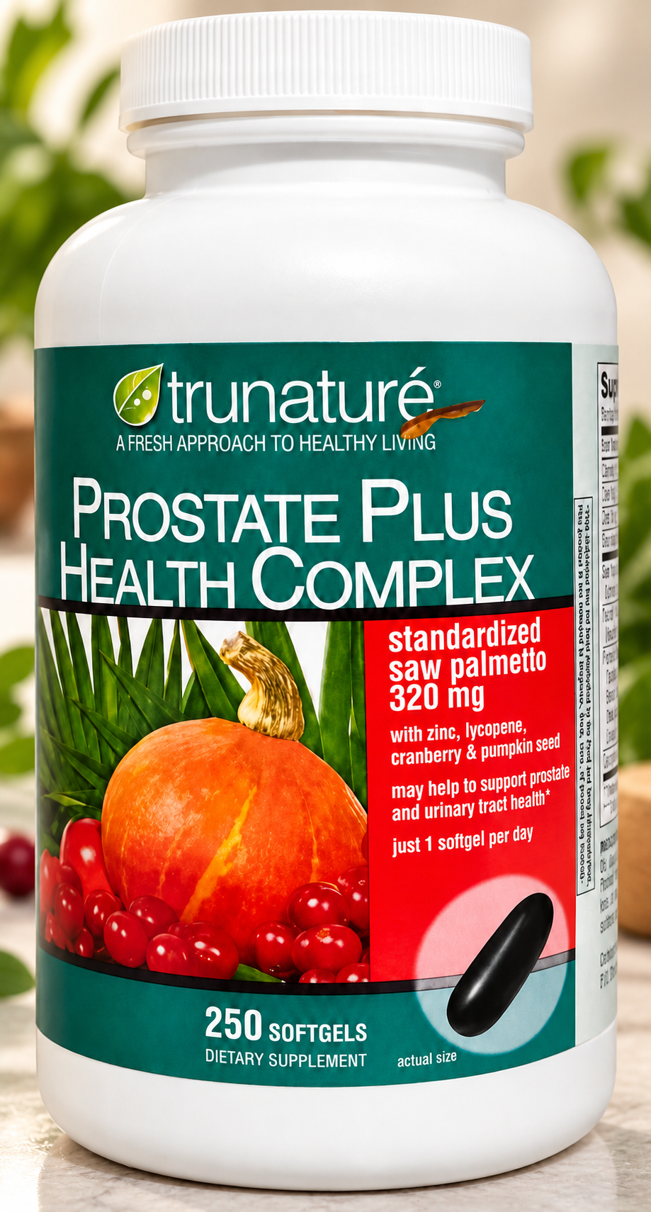 trunature Prostate Plus Health Complex 250 Softgels – Saw Palmetto, Zinc & Lycopene