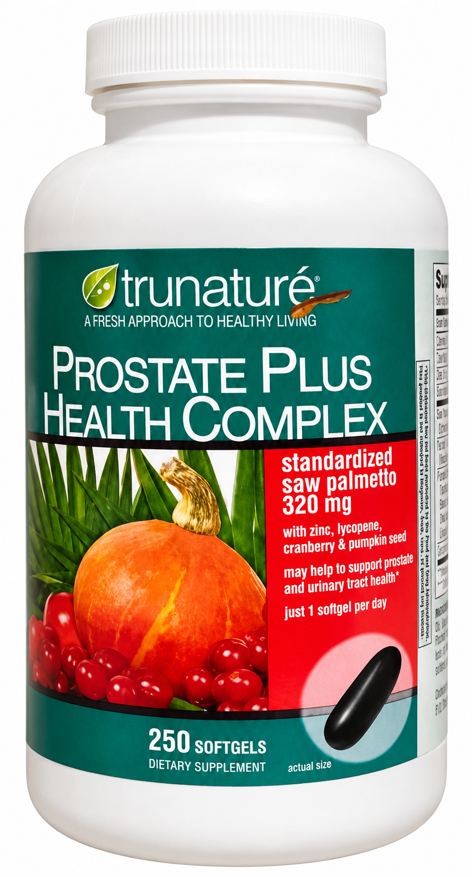 trunature Prostate Plus Health Complex 250 Softgels – Saw Palmetto, Zinc & Lycopene