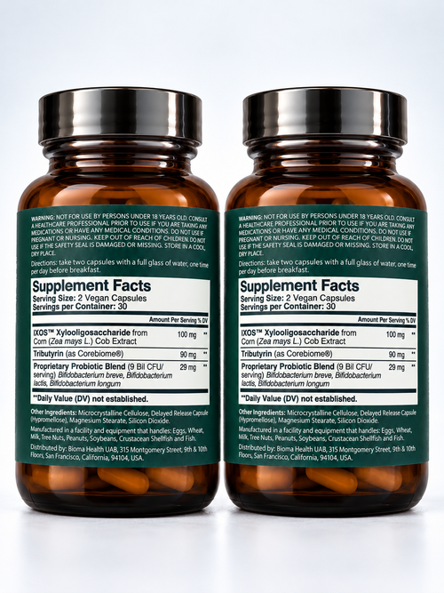 BIOMA Probiotics Pack of 2 – Gut Health & Weight Management Support, 120 Vegan Capsules